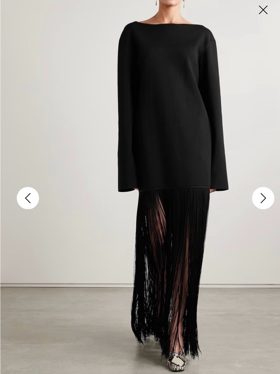 KHAITE Dresses & Skirts - Khaite Paley Fringe Ribbed-knit Dress